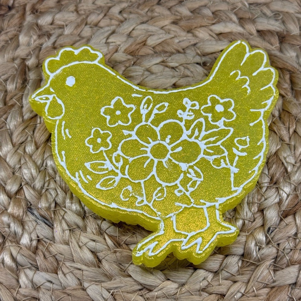 Floral chicken car freshie scent mahogany apple‎ Floral White